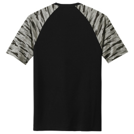 Sport-Tek ST376 Drift Camo Colorblock Tee - Black