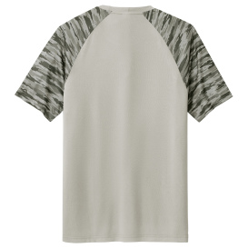 Sport-Tek ST376 Drift Camo Colorblock Tee - Silver