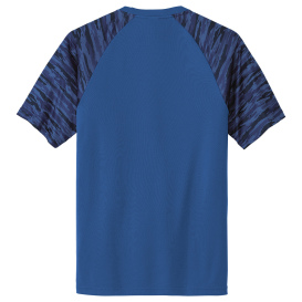 Sport-Tek ST376 Drift Camo Colorblock Tee - True Royal