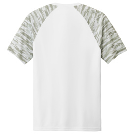 Sport-Tek ST376 Drift Camo Colorblock Tee - White