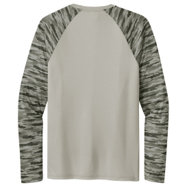 Sport-Tek ST376LS Drift Camo Colorblock Long Sleeve Tee - Silver