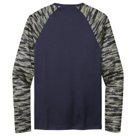 Sport-Tek ST376LS Drift Camo Colorblock Long Sleeve Tee - True Navy