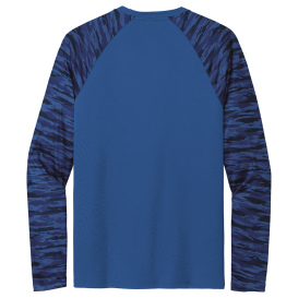 Sport-Tek ST376LS Drift Camo Colorblock Long Sleeve Tee - True Royal