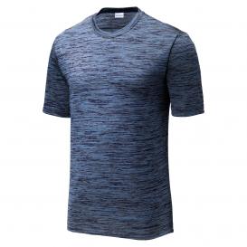 Sport-Tek ST390 PosiCharge Electric Heather Tee - Carolina Blue/True Navy Electric