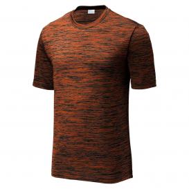 Sport-Tek ST390 PosiCharge Electric Heather Tee - Deep Orange/Black Electric