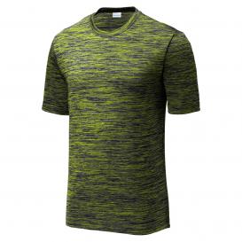 Sport-Tek ST390 PosiCharge Electric Heather Tee - Lime Shock/True Navy Electric