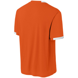 Sport-Tek ST440 Club Short Sleeve Crew - Deep Orange/White