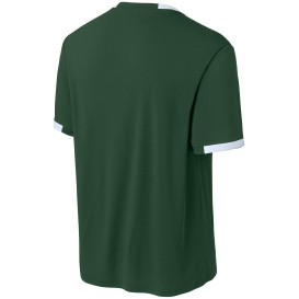 Sport-Tek ST440 Club Short Sleeve Crew - Forest Green/White