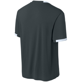 Sport-Tek ST440 Club Short Sleeve Crew - Iron Gray/White