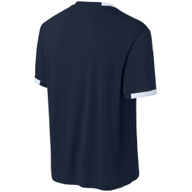 Sport-Tek ST440 Club Short Sleeve Crew - True Navy/White