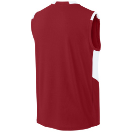 Sport-Tek ST441 Club Sleeveless V-Neck - Deep Red/White