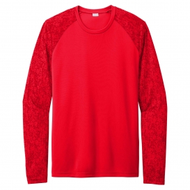 Sport-Tek ST460LS Long Sleeve Digi Camo Tee - True Red