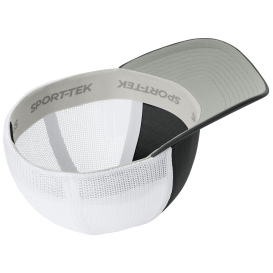 Sport-Tek STC60 Stretch-Tek Mesh Back Cap - Black/White