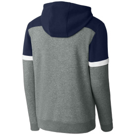 Sport-Tek STF205 Drive Fleece Colorblock Hoodie - True Navy/Vintage Heather