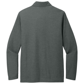 TravisMathew TM1MZ343 Oceanside Heather Long Sleeve Polo - Black Heather