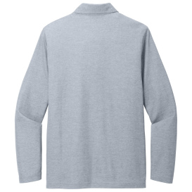 TravisMathew TM1MZ343 Oceanside Heather Long Sleeve Polo - Quiet Shade Grey Heather