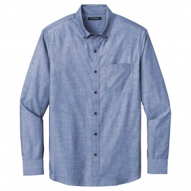Port Authority W382 Long Sleeve Chambray Easy Care Shirt - Moonlight Blue