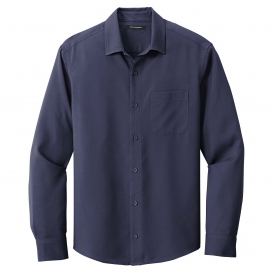 Port Authority W401 Long Sleeve Performance Staff Shirt - True Navy