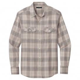 Port Authority W672 Long Sleeve Ombre Plaid Shirt - Frost Grey