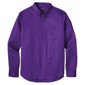 Port Authority W808 Long Sleeve SuperPro React Twill Shirt - Purple