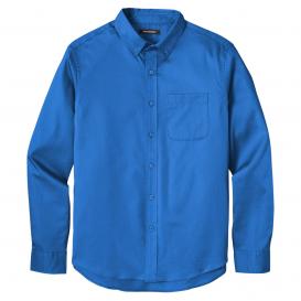 Port Authority W808 Long Sleeve SuperPro React Twill Shirt - Strong Blue