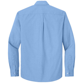 Port Authority W816 Long Sleeve Nailhead Easy Care Shirt - Swiss Blue