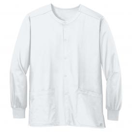 Wink WW3080 Unisex WorkFlex Snap-Front Scrub Jacket - White