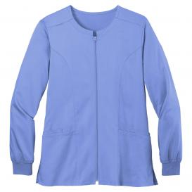Wink WW4088 Women\'s Premiere Flex Full-Zip Scrub Jacket - Ceil Blue