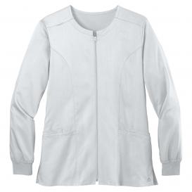 Wink WW4088 Women's Premiere Flex Full-Zip Scrub Jacket - White