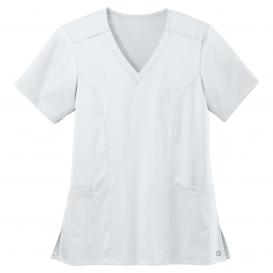 Wink WW4168 Women's WorkFlex Mock Wrap Scrub Top - White