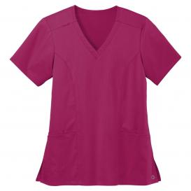Wink WW4168 Women\'s WorkFlex Mock Wrap Scrub Top - Wine