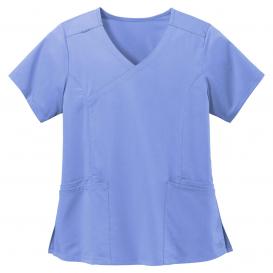 Wink WW4268 Women\'s Premiere Flex Mock Wrap Scrub Top - Ceil Blue