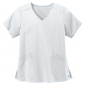 Wink WW4268 Women\'s Premiere Flex Mock Wrap Scrub Top - White