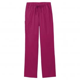Wink WW4550P Women\'s Petite WorkFlex Cargo Pocket Scrub Pants - Wine