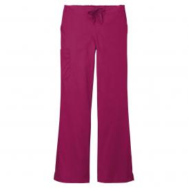 Wink WW4750T Women\'s Tall WorkFlex Flare Leg Cargo Pocket Scrub Pants - Wine