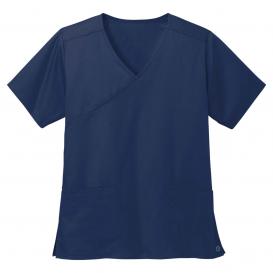 Wink WW4760 Women\'s WorkFlex Mock Wrap Scrub Top - Navy