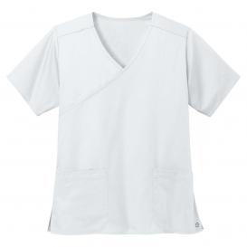 Wink WW4760 Women\'s WorkFlex Mock Wrap Scrub Top - White