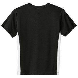 Sport-Tek YST101 Youth Competitor United V-Neck - Black/White