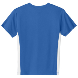 Sport-Tek YST101 Youth Competitor United V-Neck - True Royal/White