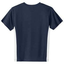 Sport-Tek YST101 Youth Competitor United V-Neck - True Navy/White