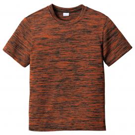 Sport-Tek YST390 Youth PosiCharge Electric Heather Tee - Deep Orange/Black Electric