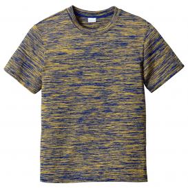 Sport-Tek YST390 Youth PosiCharge Electric Heather Tee - True Royal/Gold Electric
