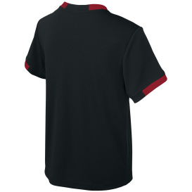 Sport-Tek YST440 Youth Club Short Sleeve Crew - Black/Deep Red