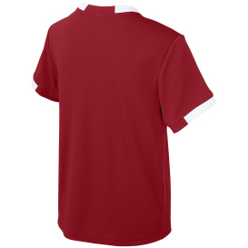 Sport-Tek YST440 Youth Club Short Sleeve Crew - Deep Red/White