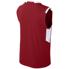 Sport-Tek YST441 Youth Club Sleeveless V-Neck - Deep Red/White