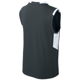 Sport-Tek YST441 Youth Club Sleeveless V-Neck - Iron Gray/White