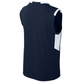 Sport-Tek YST441 Youth Club Sleeveless V-Neck - True Navy/White