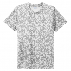 Sport-Tek YST460 Youth Digi Camo Tee - White