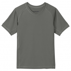 Sport-Tek YST470 Youth Rashguard Tee - Dark Smoke Grey