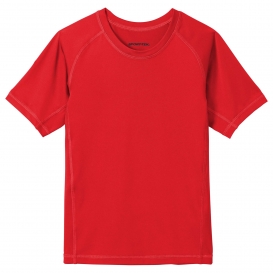 Sport-Tek YST470 Youth Rashguard Tee - True Red